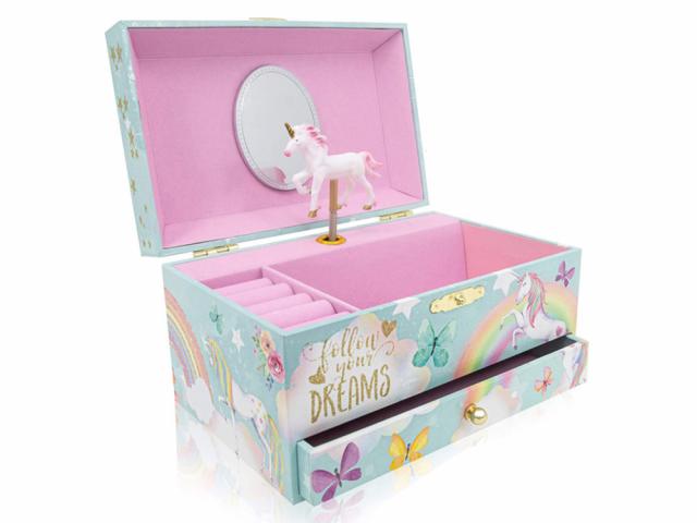 Boîte à musique coffre à bijoux - Modèle Licorne