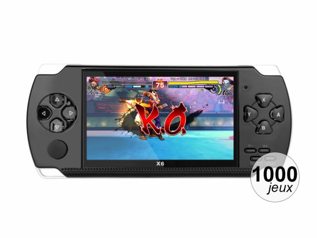 Console émulateur portable 4.3 pouces avec lecteur audio/vidéo - Noire