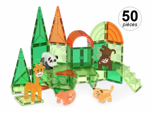 Jeu de construction magnétique - 50 pcs - Modèle Jungle