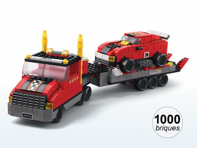 Jeu de construction 6 en 1 - Thème Racing - 1000 briques