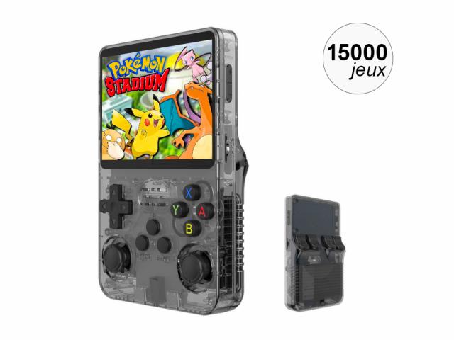 Console émulateur 15000 jeux HD 64 GB 3,5 pouces - Modèle ProX - Coloris Noir
