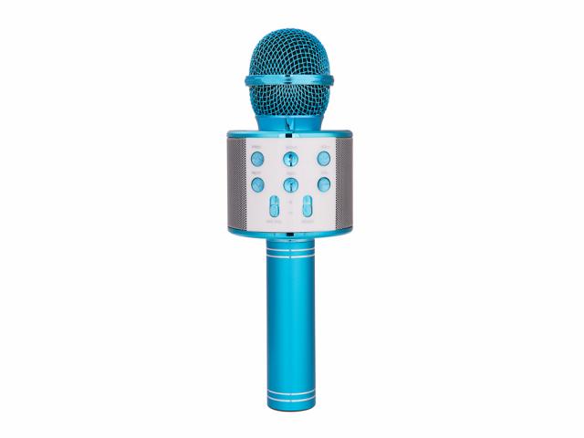 Micro karaoké Bluetooth avec fonction enregistrement et carte micro-SD - Bleu