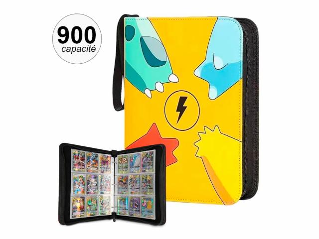 Portfolio classeur pour cartes Pokémon - 900 emplacements - Coloris Jaune