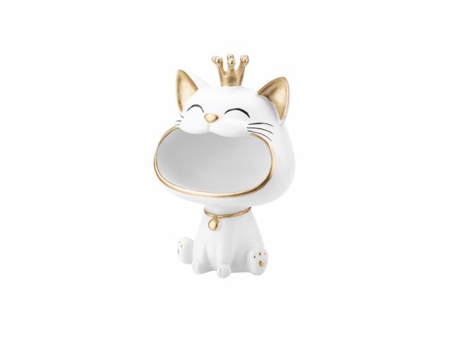 Décoration d'intérieur en céramique - Modèle King Cat - Blanc
