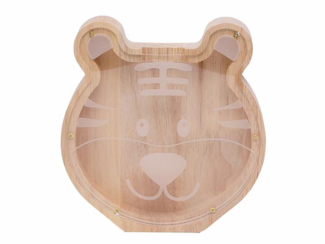 Tirelire en bois - Modèle Tigre