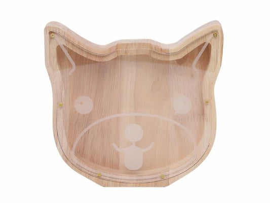 Tirelire en bois - Modèle Chat
