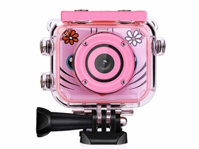 Caméra sport enfant 1080p avec accessoires - Rose
