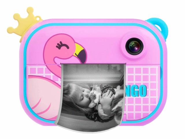 Appareil photo Wifi numérique enfant avec impression instantanée - Modèle Zoo Family - Flamingo