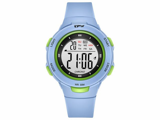 Montre enfant étanche affichage digital - Modèle Exia - Bleue