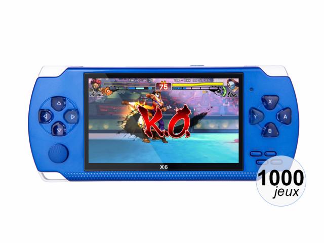 Console émulateur portable 4.3 pouces avec lecteur audio/vidéo - Bleue