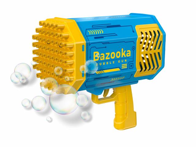 Bazooka à bulles LED 69 trous - Modèle Bubble Gun - Bleu