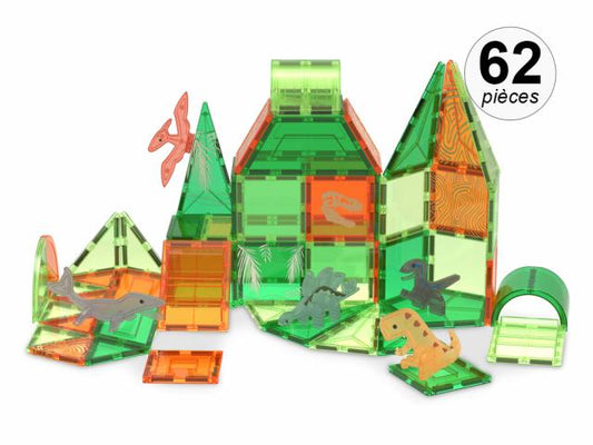 Jeu de construction magnétique - 62 pcs - Modèle Jurassic