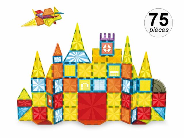 Jeu de construction magnétique - 75 pcs - Modèle Imagine L
