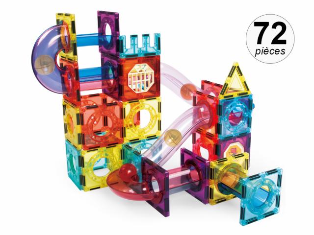 Jeu de construction magnétique intéractif - 72pcs - Modèle Marble Roller II