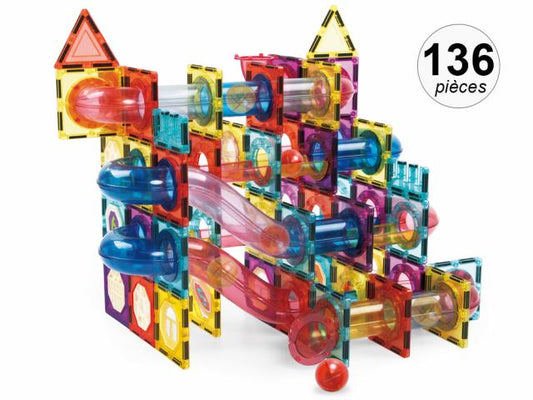 Jeu de construction magnétique intéractif - 136pcs - Modèle Marble Roller II