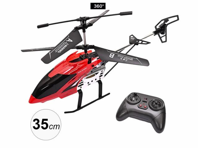 Hélicoptère télécommandé avec gyro 3.5CH 35cm - Modèle Falcon - Rouge