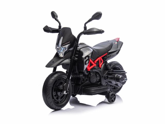 Moto électrique Aprilia Dorsoduro 900 6V avec effets sonores et lumineux - Coloris Noir