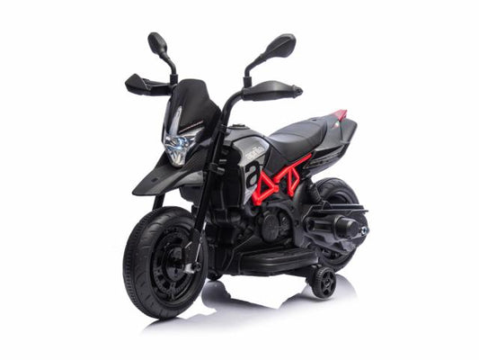 Moto électrique Aprilia Dorsoduro 900 6V avec effets sonores et lumineux - Coloris Noir