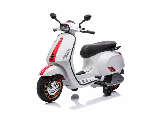 Vespa électrique 12V avec effets sonores et lumineux - Coloris Blanc