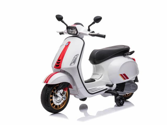 Vespa électrique 12V avec effets sonores et lumineux - Coloris Blanc