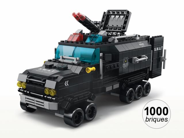 Jeu de construction 6 en 1 - Thème Police - 1000 briques