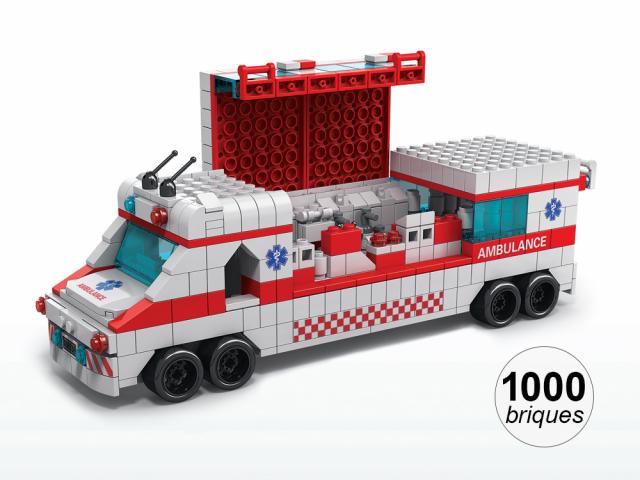 Jeu de construction 6 en 1 - Thème Ambulance - 1000 briques