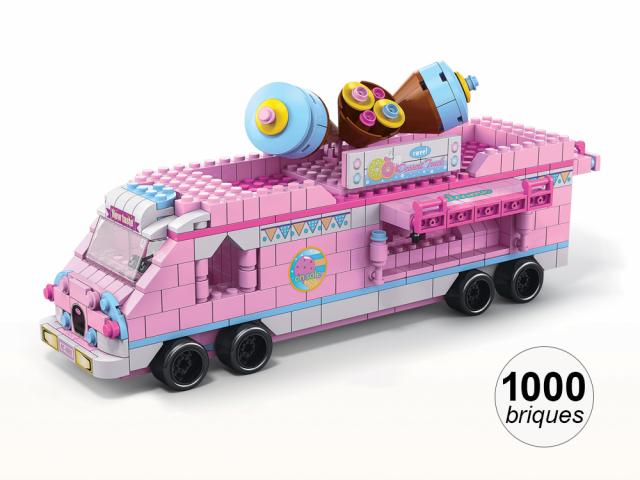 Jeu de construction 6 en 1 - Thème Marchand de Glaces - 1000 briques
