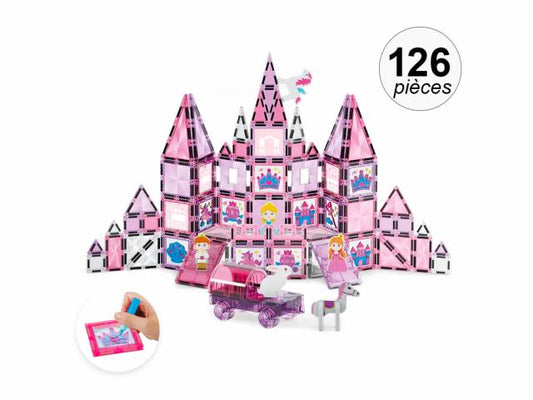 Jeu de construction magnétique - Thème Princesse - 126 pcs