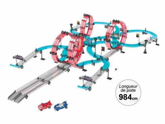 Circuit de course pour voitures à friction - Longueur de piste 984 cm