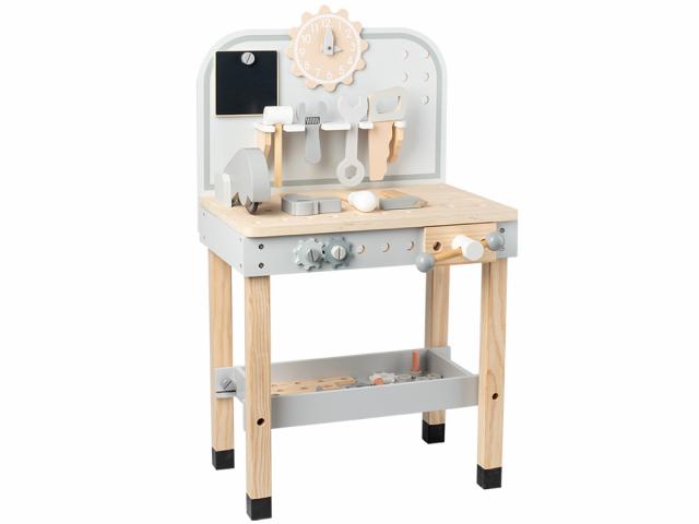 Établi en bois avec accessoires