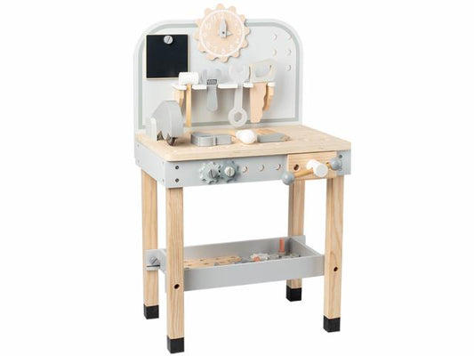 Établi en bois avec accessoires