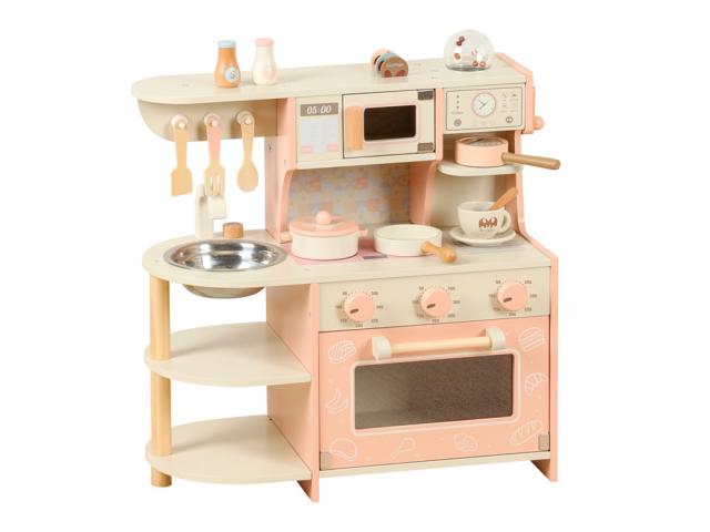 Cuisine en bois avec accessoires