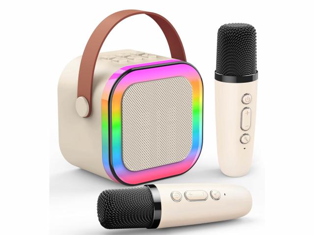 Mini Karaoké Bluetooth 2 micros - Modèle KidStar - Coloris Crème