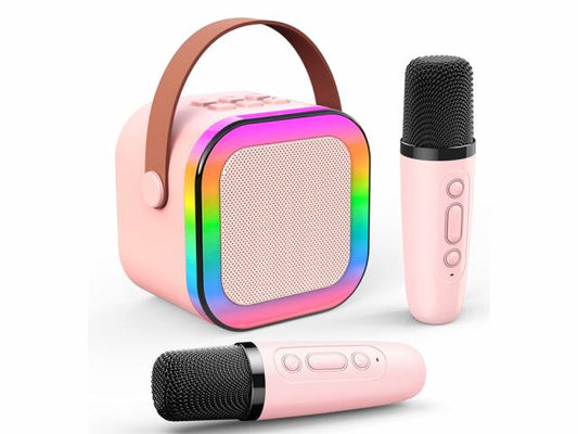 Mini Karaoké Bluetooth 2 micros - Modèle KidStar - Coloris Rose