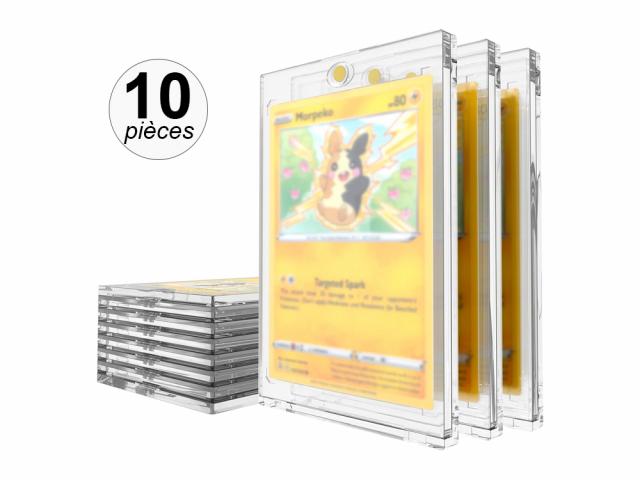 Lot de 10 étuis magnétiques de protection 35PT pour cartes de collection