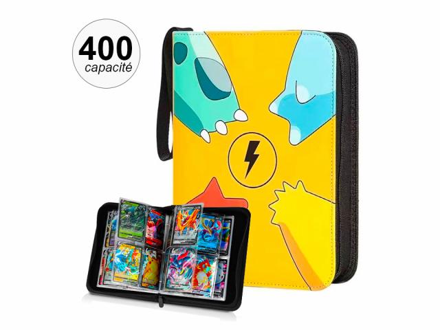 Portfolio classeur pour cartes Pokémon - 400 emplacements - Coloris Jaune
