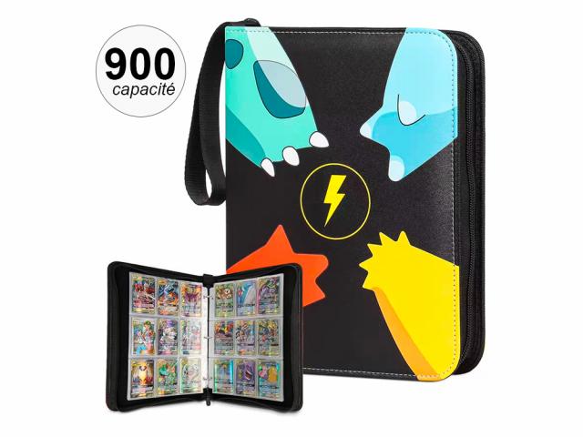 Portfolio classeur pour cartes Pokémon - 900 emplacements - Coloris Noir