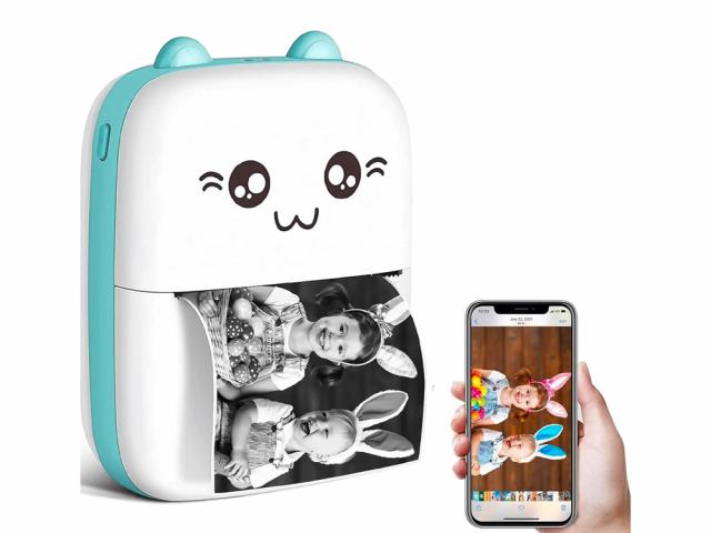 Imprimante portable thermique Bluetooth - Modèle Cat - Coloris Bleu