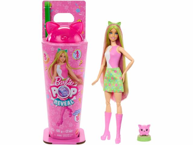 Barbie - Pop Reveal - Série Shakes - Poupée avec chaton rose