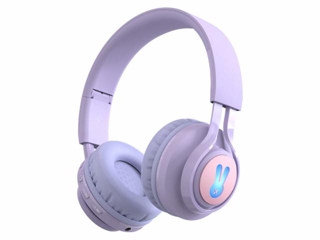 Casque audio Bluetooth rétroéclairé - Modèle RabbiX - Violet