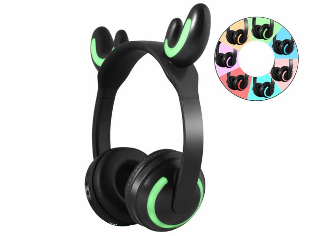 Casque audio Bluetooth lumineux 7 couleurs - Modèle Deer