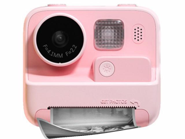 Appareil photo numérique enfant avec impression instantanée - Modèle PolaroKid - Rose